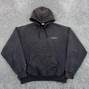 Vintage Aladdin Hoodie XL Black Pullover Sweatshirt Union Line Genie Lamp